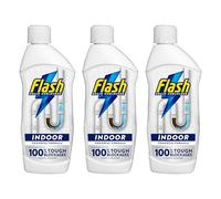 Flash Sink and Drain Unblocker, 3 x 500ml, Powerful Indoor Formula, Removes Tough Blockages