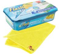 Flash Speed Mop Refills, 24 Wet Floor Cleaning Wipes, Lemon Scent, Anti-Bacterial, Wet & Dry Mop Pads + 1x Microfiber Cloth