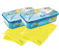 Flash Speed Mop Refills, 48 Wet Floor Cleaning Wipes, Anti-Bacterial, Lemon Scent, Wet & Dry Mop Pads + 2x Microfiber Cloths
