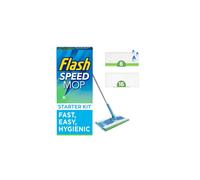 Flash Speedmop Floor Cleaner Starter Kit Fast Easy and Hygienic 1 Handle 8 Wet plus 16 Dry Refills Trap and Lock Daily Dirt Grease and Grime Without
