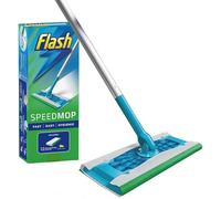 Flash Speedmop Starter Kit Includes Mop + 12 Lemon Wet Cloths, Trap & Lock Dirt, Built-In Scrubber Fast, Hygienic Floor Cleaning Safe on Sealed Hard Floors Easy to Use Mop System Lemon 1 Pack