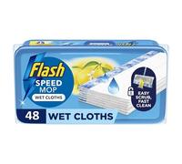 Flash Speedmop Wet Floor Cleaning Wipes, 48 Cloths (24x2), Antibac Lemon Multi-Surface, Trap & Lock Daily Dirt, Grease & Grime Without Getting Down On Your Knees