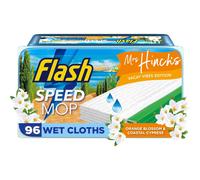 Flash Speedmop Wet Floor Cleaning Wipes x96 Flash Speed Mop Refill Wipes MOrange Blossom Coastal Cypress Mrs Hinch's Vacay Vibes Floor Cleaner Mop