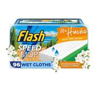Flash Speedmop Wet Floor Cleaning Wipes x96, Flash Speed Mop Refill Wipes, Orange Blossom & Coastal Cypress, Mrs Hinch's Vacay Vibes, Floor Cleaner Mop