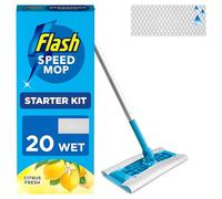 Flash Speedmop Wet Mop Floor Cleaner Starter Kit For Cleaning Floors, Includes: 1 Mop, 20 Wet Refills