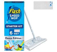 Flash Speedmop Wet Mop Floor Cleaner Starter Kit For Cleaning Floors With Scrubbing Action, Includes: 1 Mop, 6 Wet Lemon Refills