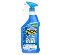Flash Spray Wipe Done Bathroom Cleaner 800ml Antibacterial Spray Kills 99.9% of Bacteria No Scrubbing or Rinsing Removes Soap Scum & Watermarks White Blossom Scent x 1 Pack