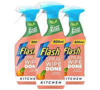 Flash Spray Wipe Done Bright Mandarin Surface Grease Cleaner Bottle Pack 3x800ml