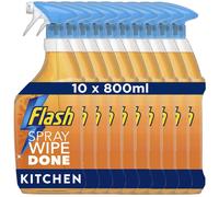 Flash Spray Wipe Done Kitchen Cleaning Sprays, Bright Mandarin, 8 Litres (800 ml x 10)