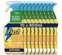 Flash Spray Wipe Done Kitchen Cleaner Spray, Crisp Lemon, 8 Litres (800 ml x 10), Kitchen Cleaning