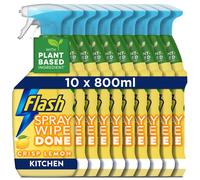 Flash Spray Wipe Done Kitchen Cleaning Sprays, Crisp Lemon, 8 Litres (800 ml x 10)