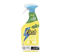 Flash Spray Wipe Done Kitchen Surface Cleaner 800ml Crisp Lemon Scent - No-Rinse, No-Streak Formula Powerful Grease Removal with Plant-Based Ingredients Safe for Food Contact Areas x 1 Pack