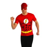 Flash T-Shirt + Mask Mens DC Comics Superhero Costume Fits 38"-40" Chest