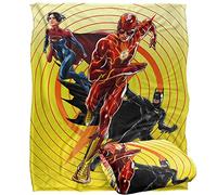 FLASH The Blanket, 152 x 127 cm Batman Supergirl Team Up Silky Touch Super Soft Throw Blanket