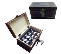Flash USB Thumb Drive Holder Storage Organizer Case | Antistatic and Shockproof (wood, small, holds 12 USB slots)
