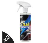 Flash Waterless Wash & Wax Quick & Effective Waterless Car Cleaner Spray 2x500ml