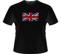 Flash Wear LED Light up Union Jack T Shirt Flashing Costume Party Mens Womens Adults Birthday Gadget