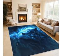 Flash Wolf Rugs for Living Room Bedroom, Fantasy Animal Area Rugs Large 100x150 cm, Washable Non Slip Pattern Carpet Home Decor