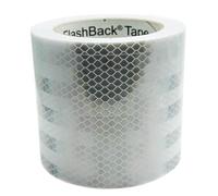 FlashBack Microprismatic Reflective Tape High Visibility Self-adhesive Sticker Hi Vis Van Reflective Sticky Tape (White, 100mm x 45 Metres)