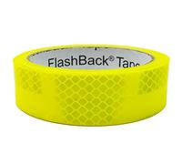 FlashBack Microprismatic Reflective Tape High Visibility Self-adhesive Sticker Hi Vis Van Reflective Sticky Tape (Hi Vis Yellow, 25mm x 10 Metres)