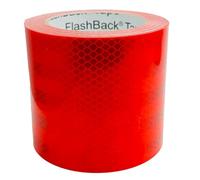 FlashBack Microprismatic Reflective Tape High Visibility Self-adhesive Sticker Hi Vis Van Reflective Sticky Tape (Red, 100mm x 25 Metres)