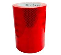 FlashBack Microprismatic Reflective Tape High Visibility Self-adhesive Sticker Hi Vis Van Reflective Sticky Tape (Red, 150mm x 45 Metres)