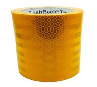 FlashBack Microprismatic Reflective Tape High Visibility Self-adhesive Sticker Hi Vis Van Reflective Sticky Tape (Golden Yellow, 100mm x 25 Metres)