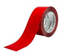 FlashBack Microprismatic Reflective Tape High Visibility Self-adhesive Sticker Hi Vis Van Reflective Sticky Tape (Red, 50mm x 1 Metre)