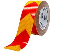 FlashBack Red & Yellow Arrow Chevron Prismatic Self-adhesive Reflective Tape Waterproof High Vis Outdoor (50mm x 10 Metres)