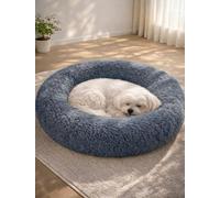 Flashbee Comfy Calming Dog Beds Medium Washable,Anti Anxiety Donut Ped Bed,Luxury Warm Fluffy Improved Sleep Amazingly Cat Bed Cuddler,Anti-Slip Bottom Round Puppy for Small (M,Dark Gray)