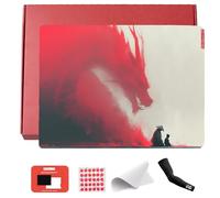 FlashBeyond Crimson Guardian: Blood Oath - Whispers of The Crimson Dragon Limited Edition Glass Gaming Mouse Pad | Micro-Etched Tempered Glass Pad for FPS Precision & Speed (Black, 40 × 30 cm)