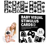 Flashcards for the sensory perception of babies - a sensory development card set in black and white, visually stimulating portable cards for girls and in toddlers and