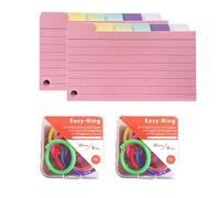 Flashcards, Revision Cards, Neon Card Coloured, Study Record Cards, Lined on Front, Blank on Back Cue Card, Pocket Index Prompt Notecard for School Offices Home (300)
