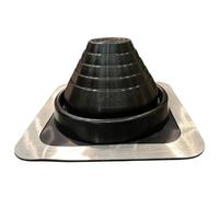 Flashers #3 Black EPDM Square Flexible Roof Jack Metal Roofing Pipe Flashing (Pipe OD 1/4" to 5") - 100% Made in The USA