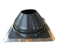 Flashers #7 Silicone Black Square Flexible Roof Jack Pipe Boot Metal Roofing Pipe Flashing (Pipe OD 6" to 11") - 100% Made in The USA