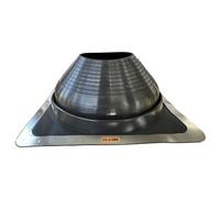 Flashers #8 Silicone Black Square Flexible Roof Jack Pipe Boot Metal Roofing Pipe Flashing (Pipe OD 7" to 13") - 100% Made in The USA