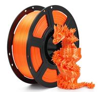 FLASHFORGE Silk+ PLA Filament 1.75mm Orange, Silky Texture 3D Printing Filament, Enhanced Layer Adhesion with Stunning Surface Finish; Chrome-Like Brilliance and Silk-Smooth Perfection