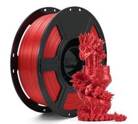FLASHFORGE Silk+ PLA Filament 1.75mm Red, Silky Texture 3D Printing Filament, Enhanced Layer Adhesion with Stunning Surface Finish; Chrome-Like Brilliance and Silk-Smooth Perfection