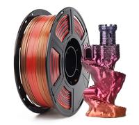 FLASHFORGE Silk PLA Gradient Rainbow Waltz Filament, Multicolored Color Change Rainbow 3D Printing Filament, Deep Rose-Blue-Gold Shiny Fast Color-Changing Each 8M Gradually, Ultra-High Glossiness
