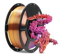 FLASHFORGE Silk Tri-Color PLA Filament 1.75mm, Coextrusion Gold Red Purple Triple Color Rainbow 3D Printer Filament, Enchanting Silk Finish with 360° Multicolor Shifting Color Effect