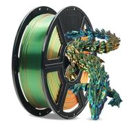 FLASHFORGE Silk Tri-Color PLA Filament 1.75mm, Coextrusion Orange Green Blue Triple Color Rainbow 3D Printer Filament, Enchanting Silk Finish with 360° Multicolor Shifting Color Effect