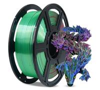 FLASHFORGE Silk Tri-Color PLA Filament 1.75mm, Coextrusion Red Blue Green Triple Color Rainbow 3D Printer Filament, Enchanting Silk Finish with 360° Multicolor Shifting Color Effect