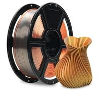 FLASHFORGE Silk Tricolor Filament, Gold Silver Copper 3 in 1 Coextrusion 1.75mm, 3D Printer Filament 1kg(2.2lbs) Spool - Dimensional Accuracy +/- 0.02mm, Silk PLA Color Change