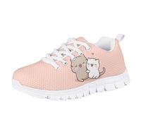 Flashideas Boys Girls Lightweight Breathable Running Shoes, Cute Cat 1, 2 Big Kid