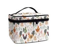 Flashideas Cute Chicken Makeup Bag for Travel Large Opening Design Makeup Bag Multifunctional Makeup Easy to Hold Portable Storage Bag Birthday Gifts for Sisters Friend