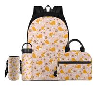 Flashideas Kids Backpack Set 4Pcs Kids Backpack for Girls with Lunch Bag Insulated Water Bottle and Water Bottle Case Cover, Cute Corgi 2, One Size, Rucksack Backpacks