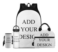 Flashideas Kids Backpack Set 4Pcs Kids Backpack for Girls with Lunch Bag Insulated Water Bottle and Water Bottle Case Cover, Customized, One Size, Rucksack Backpacks
