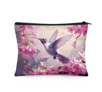 Flashideas Makeup Bag for Purse Travel, Portable Small Cosmetic Organizer Cosmetic Bag for Women, Hummingbird 1, 1 Set