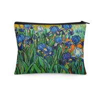Flashideas Makeup Bag for Purse Travel, Portable Small Cosmetic Organizer Cosmetic Bag for Women, Van Gogh Iris 1, 1 Set