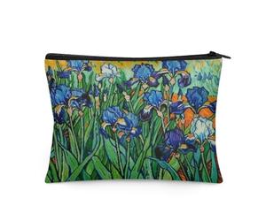 Flashideas Makeup Bag for Purse Travel, Portable Small Cosmetic Organizer Cosmetic Bag for Women, Van Gogh Iris 1, 1 Set